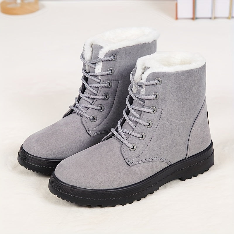 Women'S Winter Boots - Slip-Resistant PU Sole, Lace-Up Closure, Cushioned Insole - Cold Weather Boots for Everyday & Formal Outfits - Extended Sizes Up to US Women'S 44 (EU 43) - Boots for Winter Adventures, Y Terrain Footwea NovaCart
