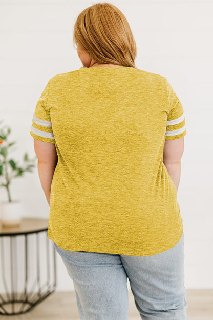 Plus Size Striped V-Neck Tee Shirt See size chart under “more details” The Fashion Celestial
