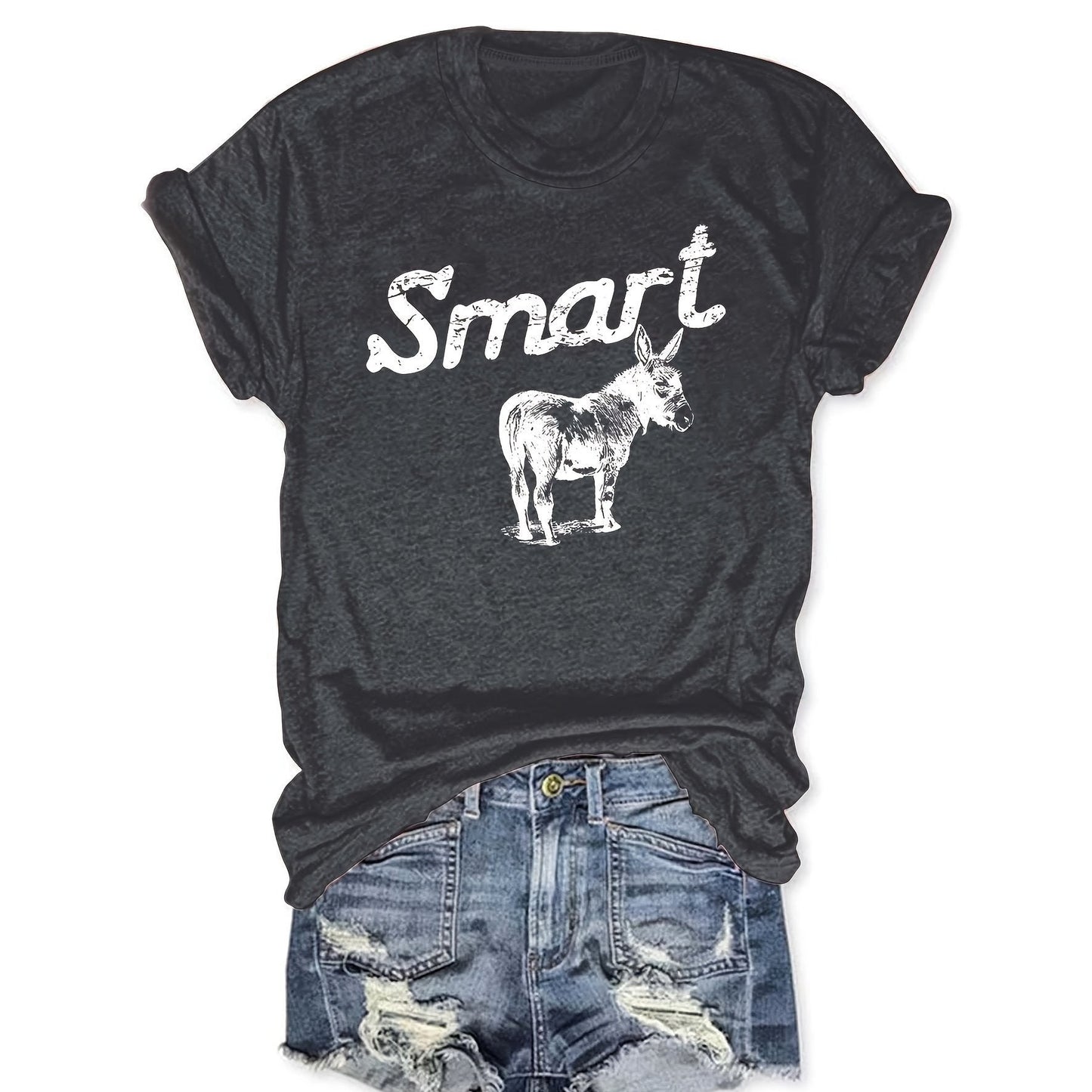 Women's Round Neck Short Sleeve T-Shirt - Casual Summer Top FitiqueFit