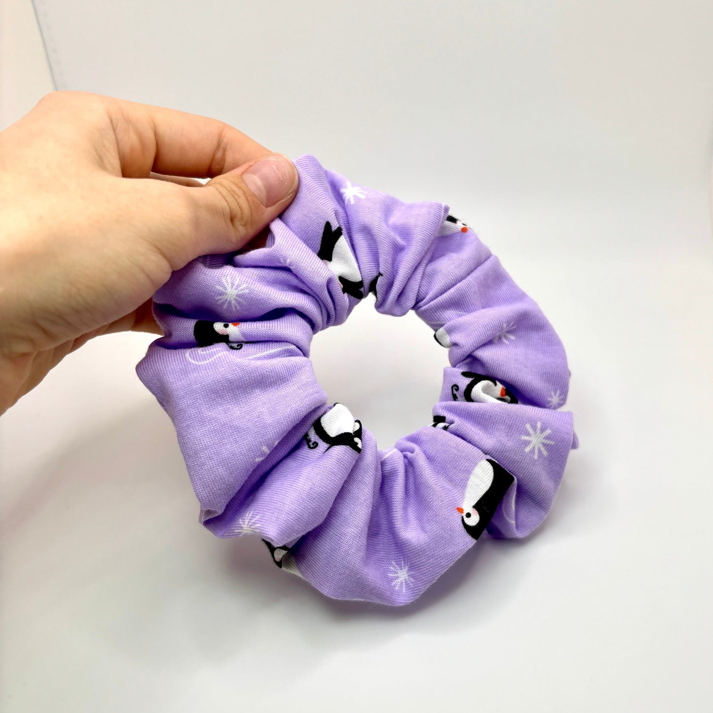 Mini Purple Penguin Christmas Scrunchie Enchanted Scrunch