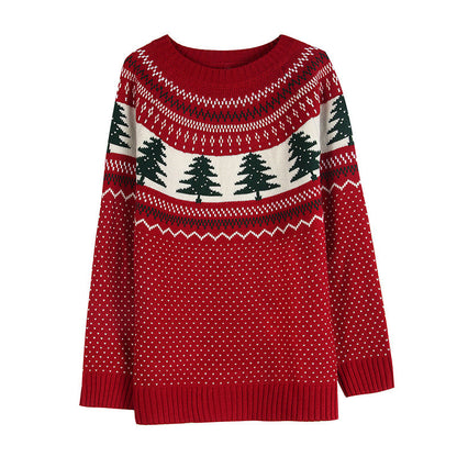Women's Casual Pine Pattern Sweater FitiqueFit
