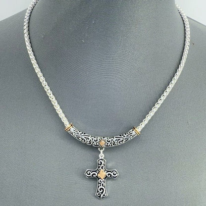 Two Tone Gold and Silver Finish Filigree Necklace Shop Style & More | Fresh Looks, Everyday Deals & Free Shipping