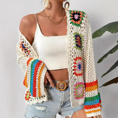 Hand-Crocheted Knitted Cardigan for Women FitiqueFit