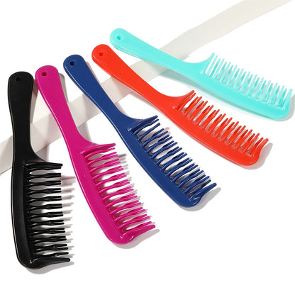 1pc Double Row Wide Tooth Detangler Hair Comb Shampoo Comb With Handle For Long Curly Wet Or Dry Hair NovaCart