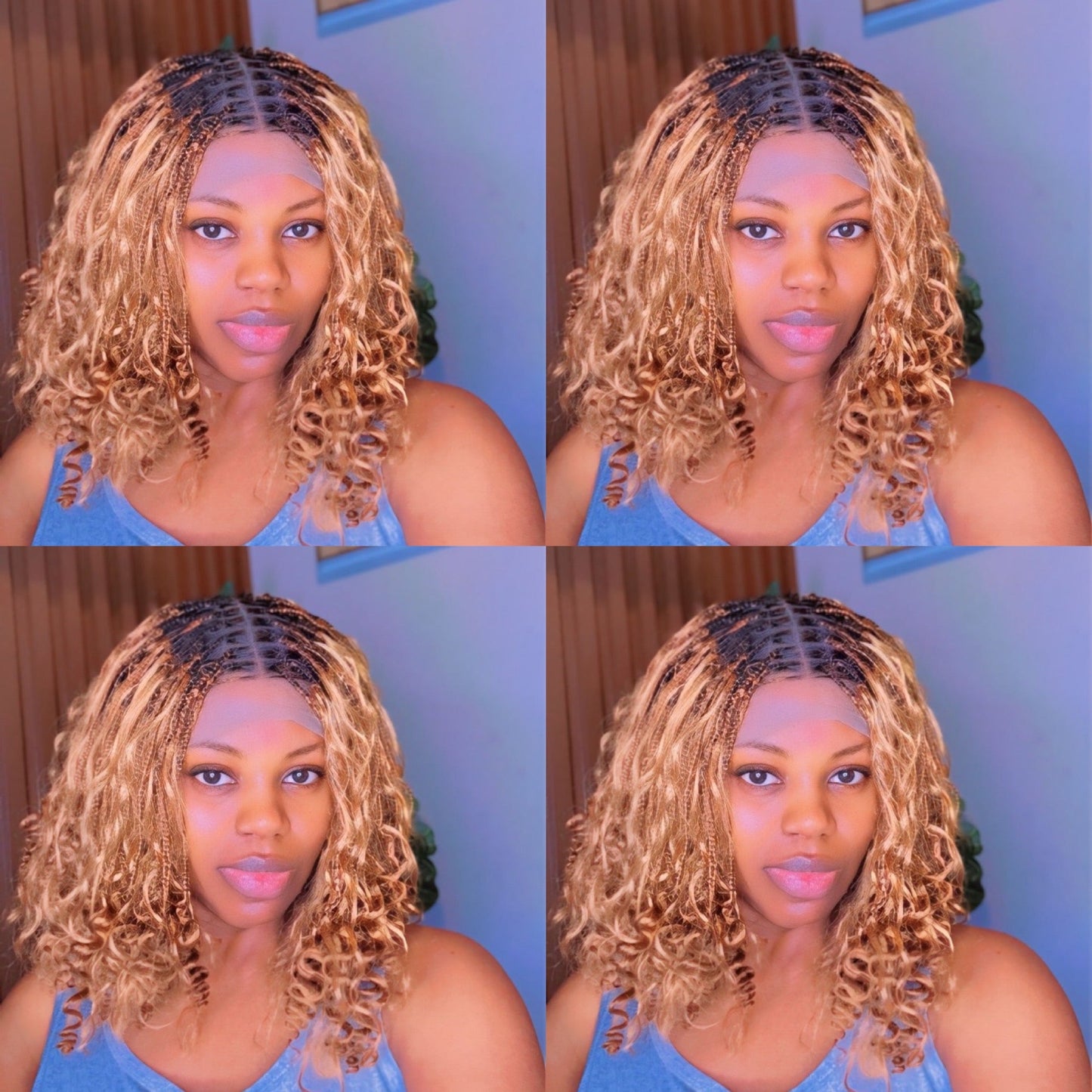 Honey blonde short boho braids HOL stores