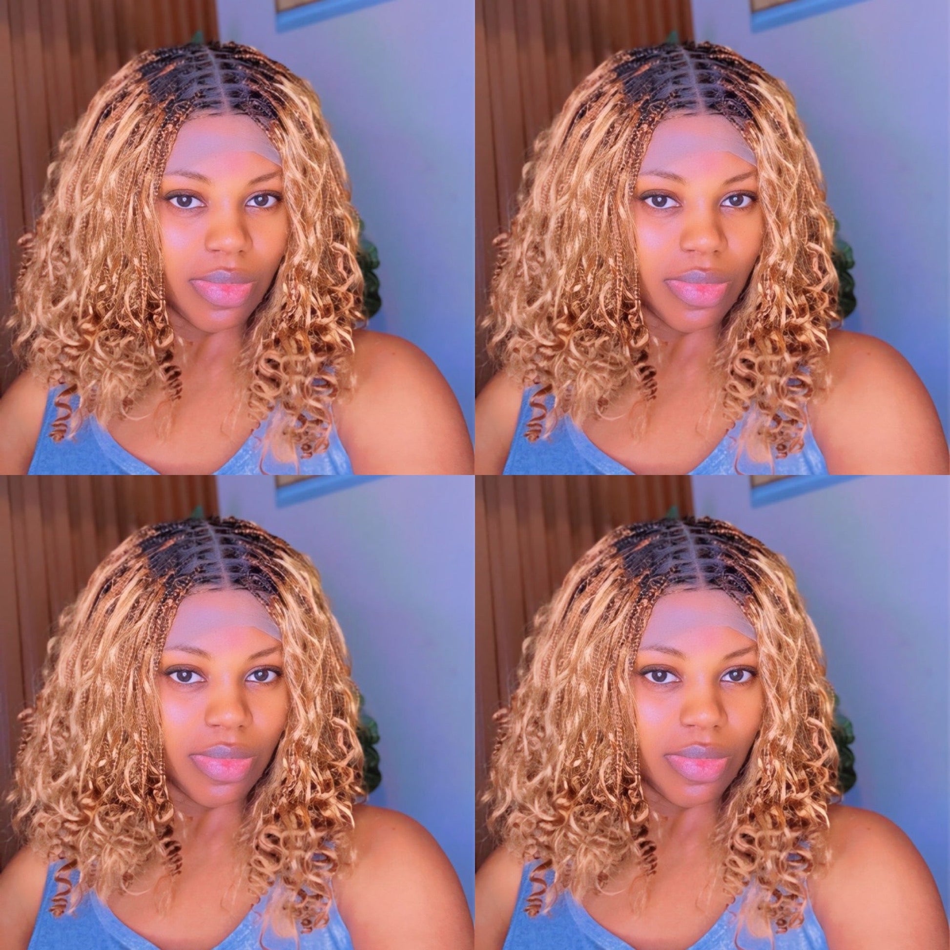 Honey blonde short boho braids HOL stores