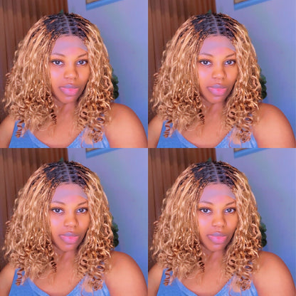 Honey blonde short boho braids HOL stores