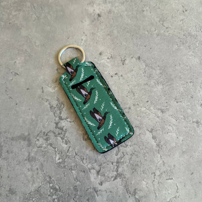 Chapstick Holder Keychain – Cow Print, Camo Pink Bow, Cowboy Toile, Barn Toile, croquette, duck, moon BashDesignsCo