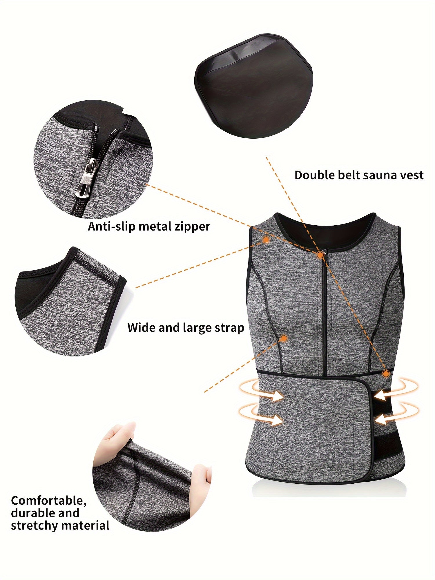 Men's Adjustable Compression Tank Top, Men's Waist Trainers NovaCart