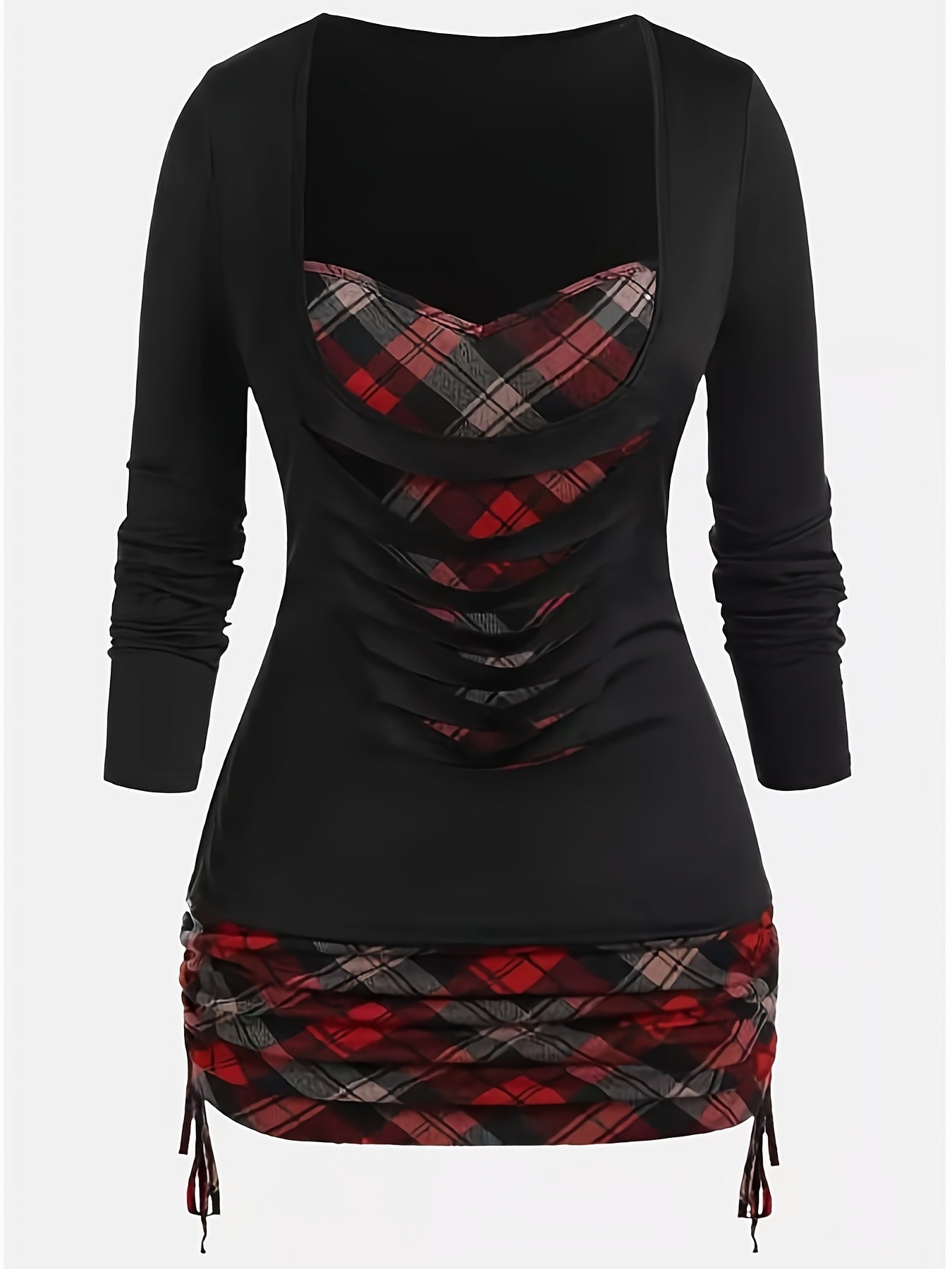 2022 Autumn/Winter New Arrival Women's Printed Faux 2pcs Long Sleeve T-Shirt for Cross-Border Independent Stores NovaCart