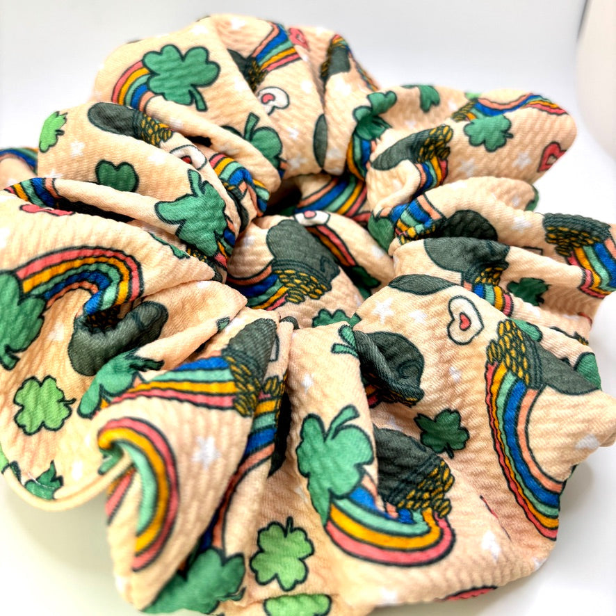 Rainbows and Gold St Patrick's Bullet Scrunchie Enchanted Scrunch
