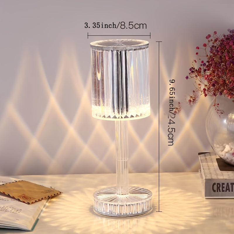 Elegant Crystal Touch Control Bedside Lamp - Adjustable LED Light with Rechargeable Battery, Dimmable, USB Charging, Indoor Decor, Modern Table Lamp|Decorative Table Lamp|Adjustable Light Lamp NovaCart
