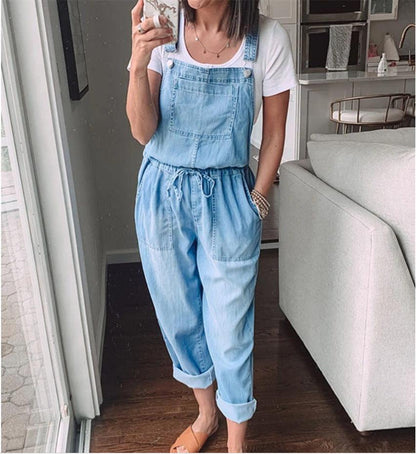 Cowgirl Drawstring Denim Overalls | Comfortable & Stylish for Every Cowgirl Country in My Heart