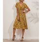 Boho V Neck Floral Print Short Sleeve Mini Dress Cute Smocked Waist Short Dress Grayceful LLC