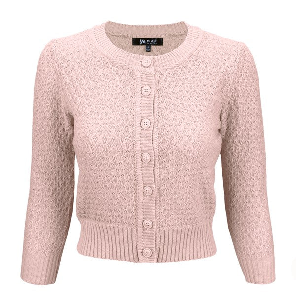 3/4 Sleeve Cute Pattern Cropped Cardigan Sweater Shop Style & More | Fresh Looks, Everyday Deals & Free Shipping