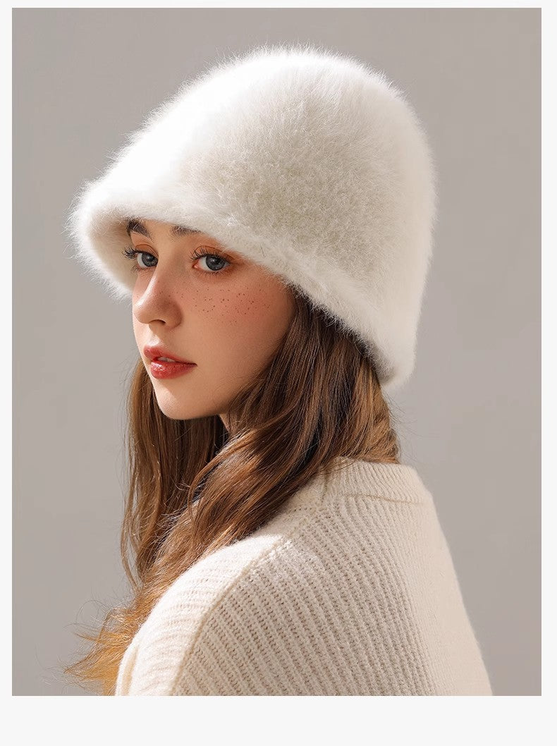 Women’s Real Rabbit Plush Hat – Big Head Circumference Warm Winter Hat FitiqueFit