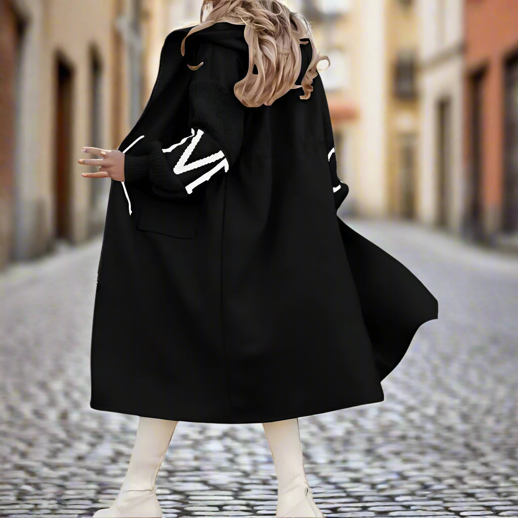 Women’s Letter Print Hooded Coat FitiqueFit