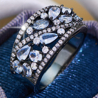 Bohemian Women's Couple Fashion Elegant Glass Synthetic Zirconia Gift Ring NovaCart