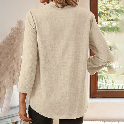 Womens Casual Summer Shirts Notch V Neck Blouses FitiqueFit