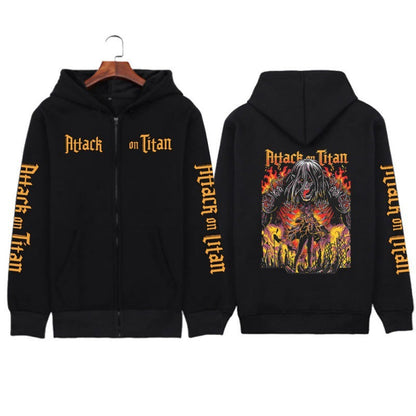 Printed Zipper Sweater Unisex Hoodie Coat FitiqueFit