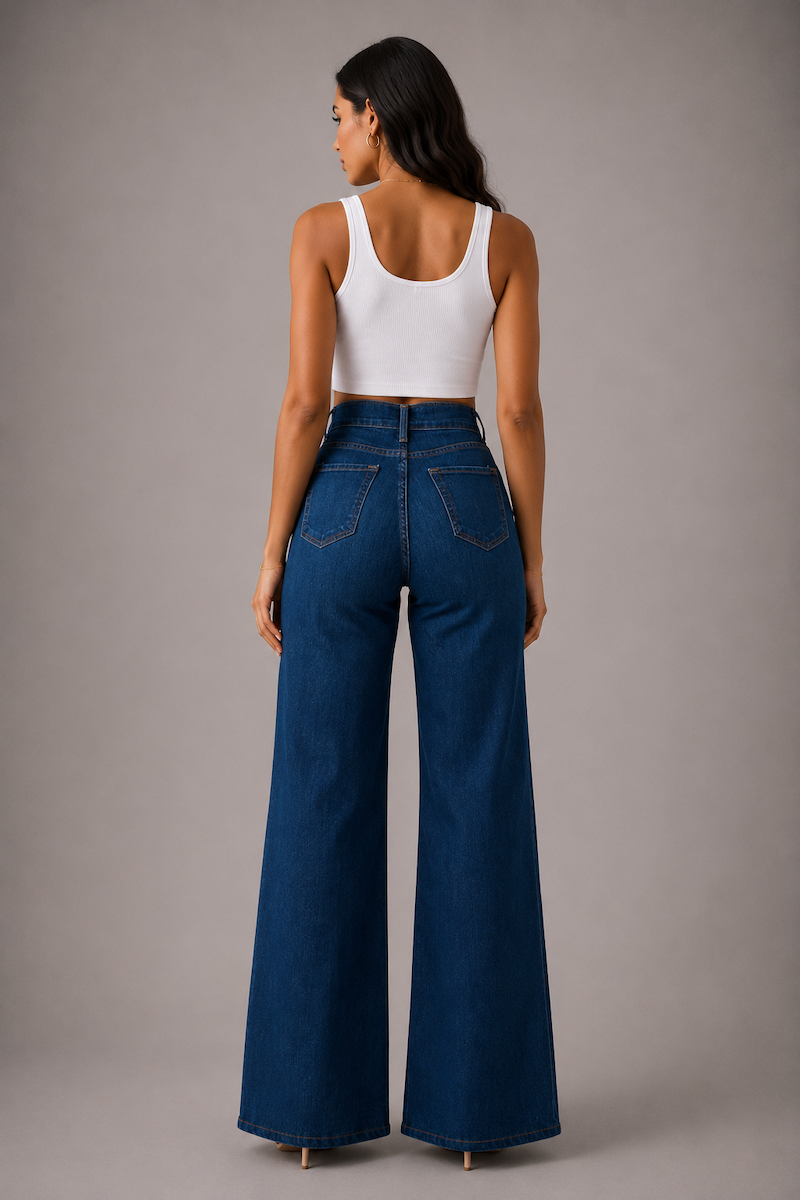 Westside Icon Wide Leg Jean Dark Wash GJG DENIM