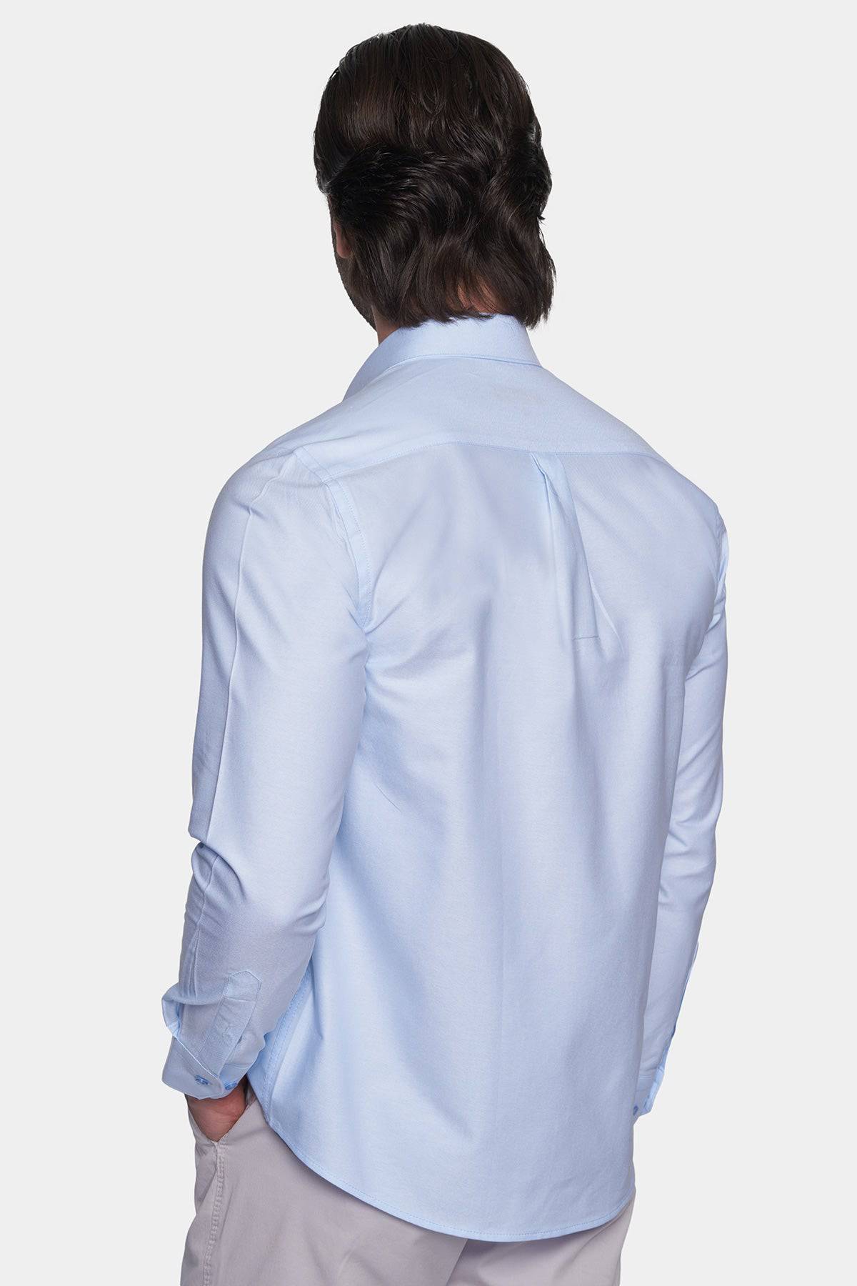 Premium Cotton Dress Shirt (Sky) Bright Moons