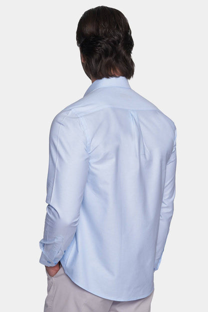 Premium Cotton Dress Shirt (Sky) Bright Moons