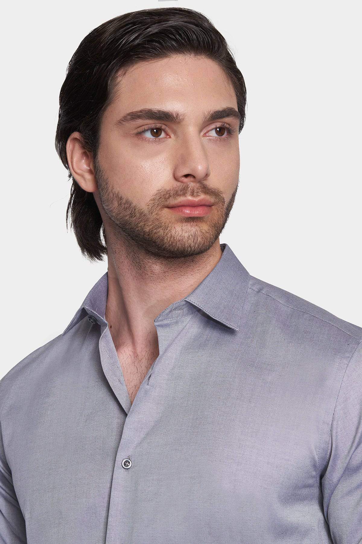 Premium Cotton Dress Shirt (Sterling Silver) Bright Moons