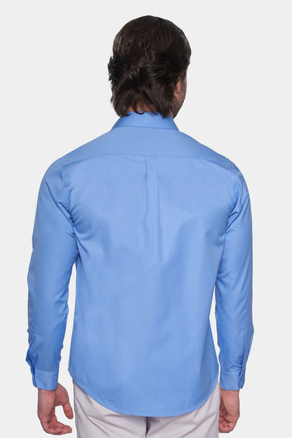 Premium Cotton Dress Shirt (Classic Blue) Bright Moons