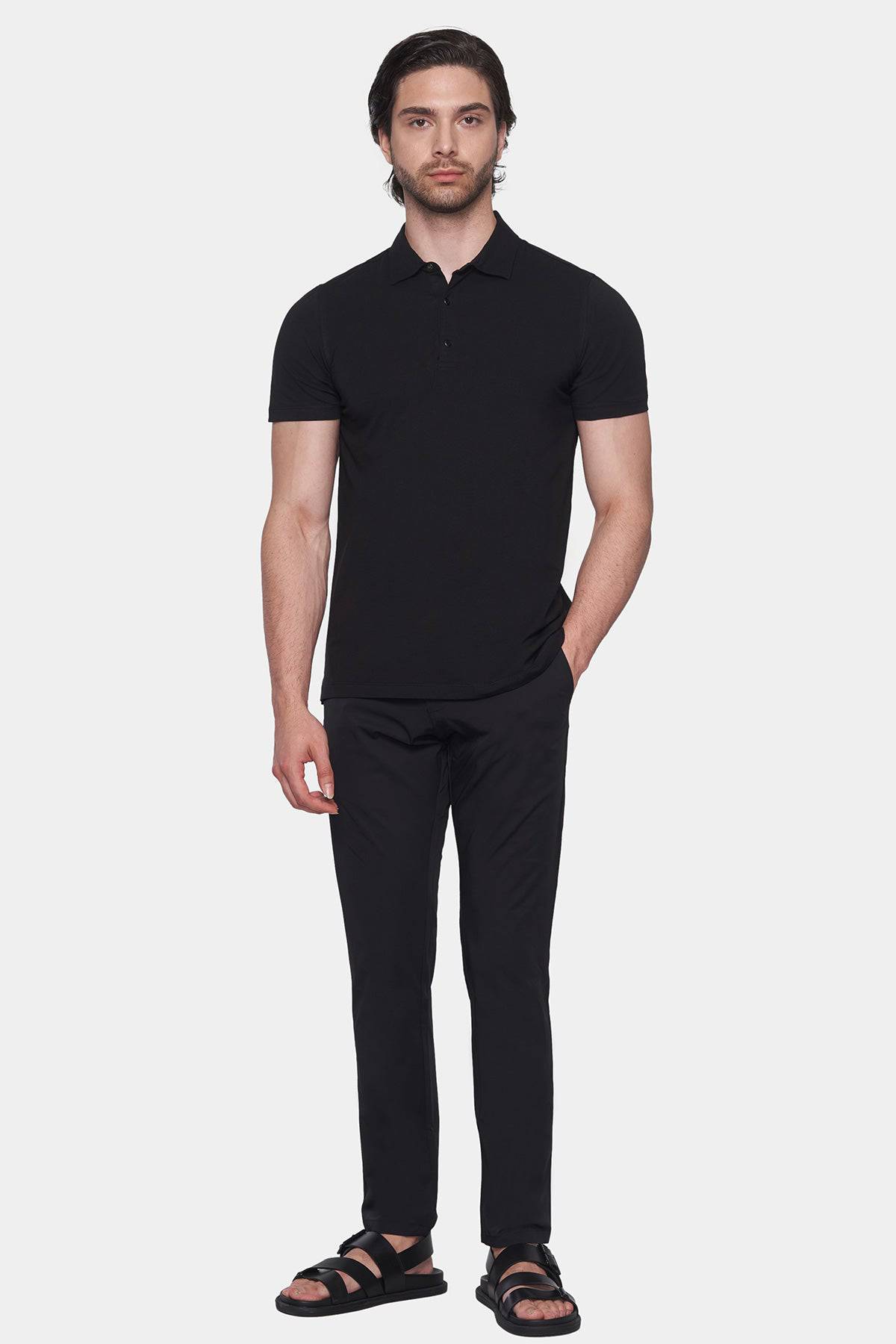 The Mercerized Cotton Polo (Black) Bright Moons