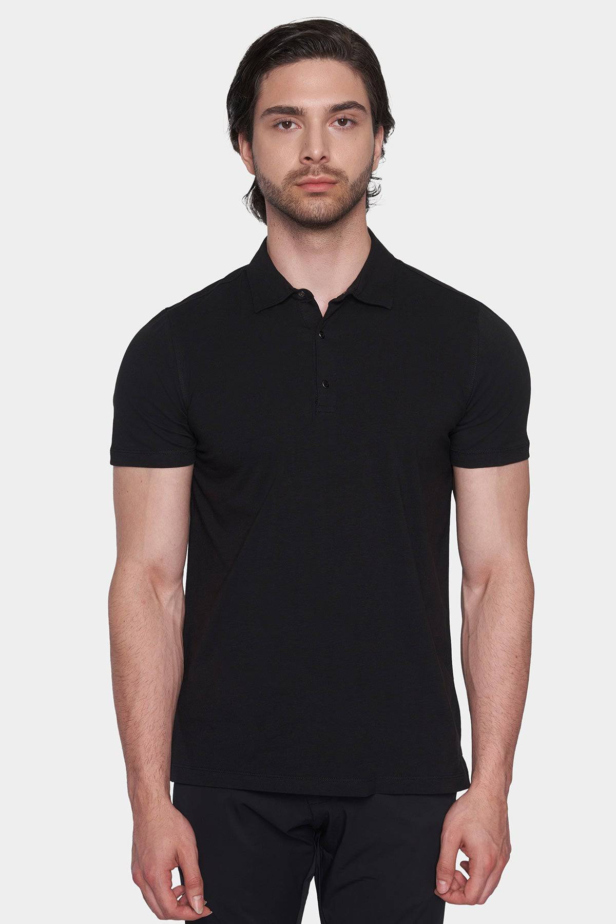The Mercerized Cotton Polo (Black) Bright Moons