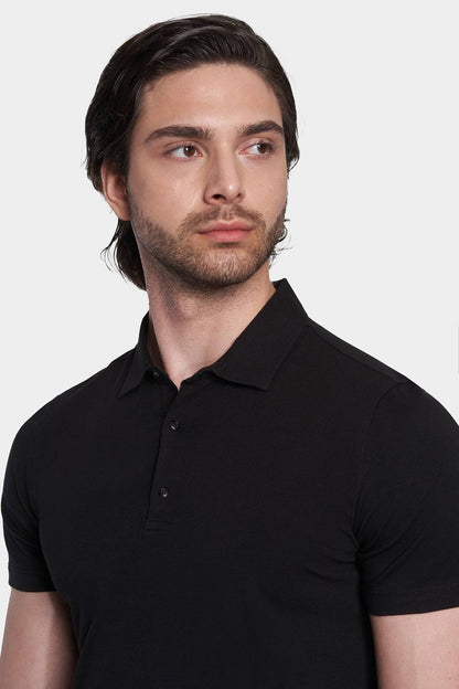 The Mercerized Cotton Polo (Black) Bright Moons