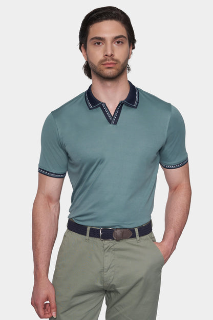 The Mercerized Cotton Open Polo (Racing Green) Bright Moons