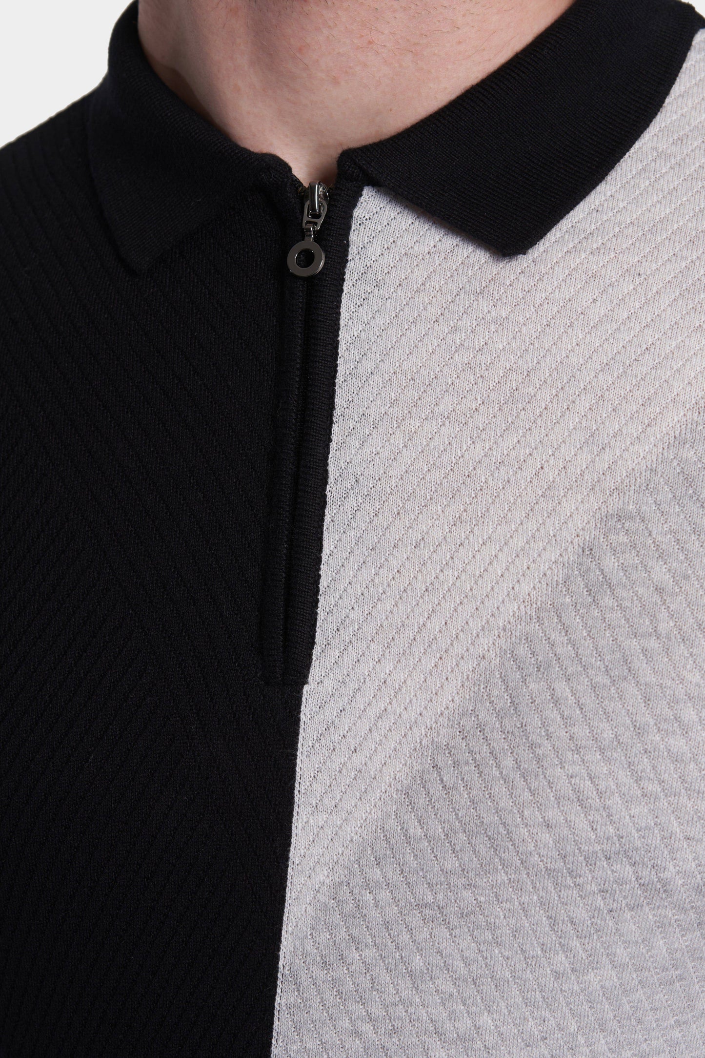 The Mercerized Cotton Polo (Black & White) Bright Moons