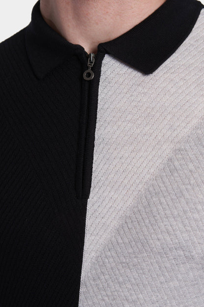 The Mercerized Cotton Polo (Black & White) Bright Moons