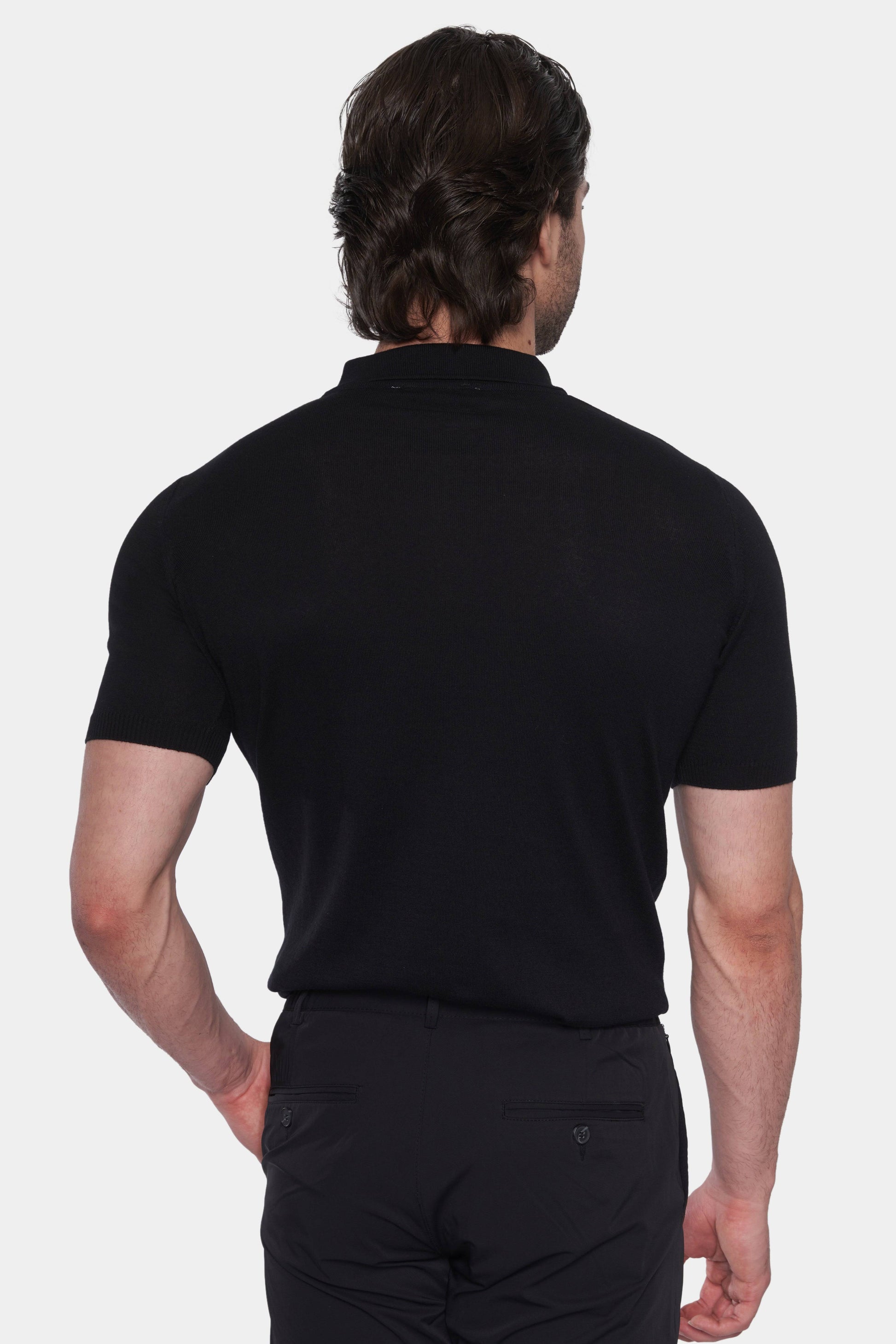 The Mercerized Cotton Polo (Black & White) Bright Moons