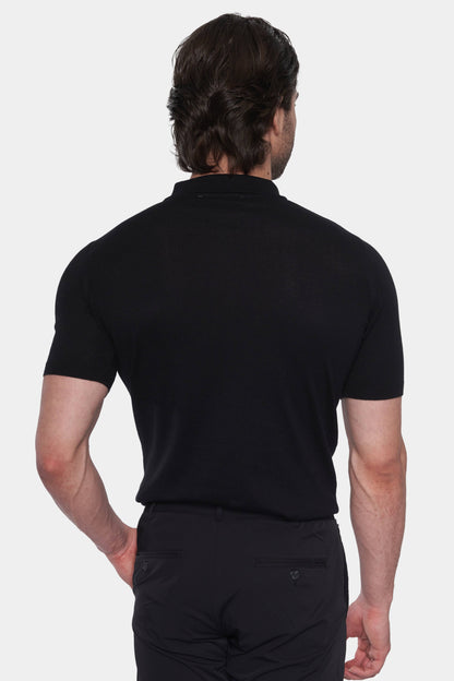 The Mercerized Cotton Polo (Black & White) Bright Moons