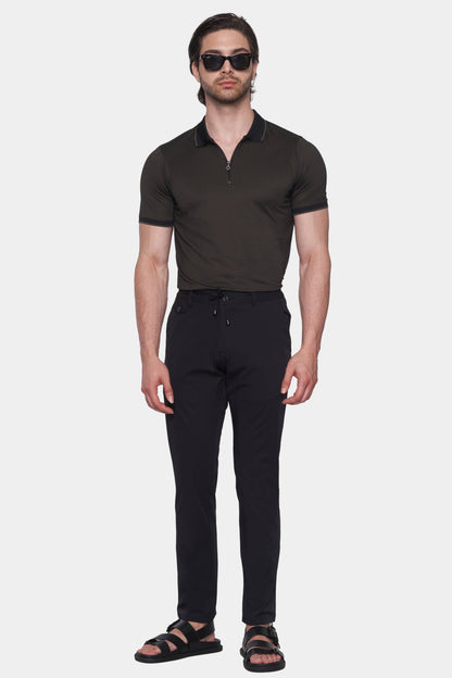 The Mercerized Cotton Polo (Charcoal) Bright Moons