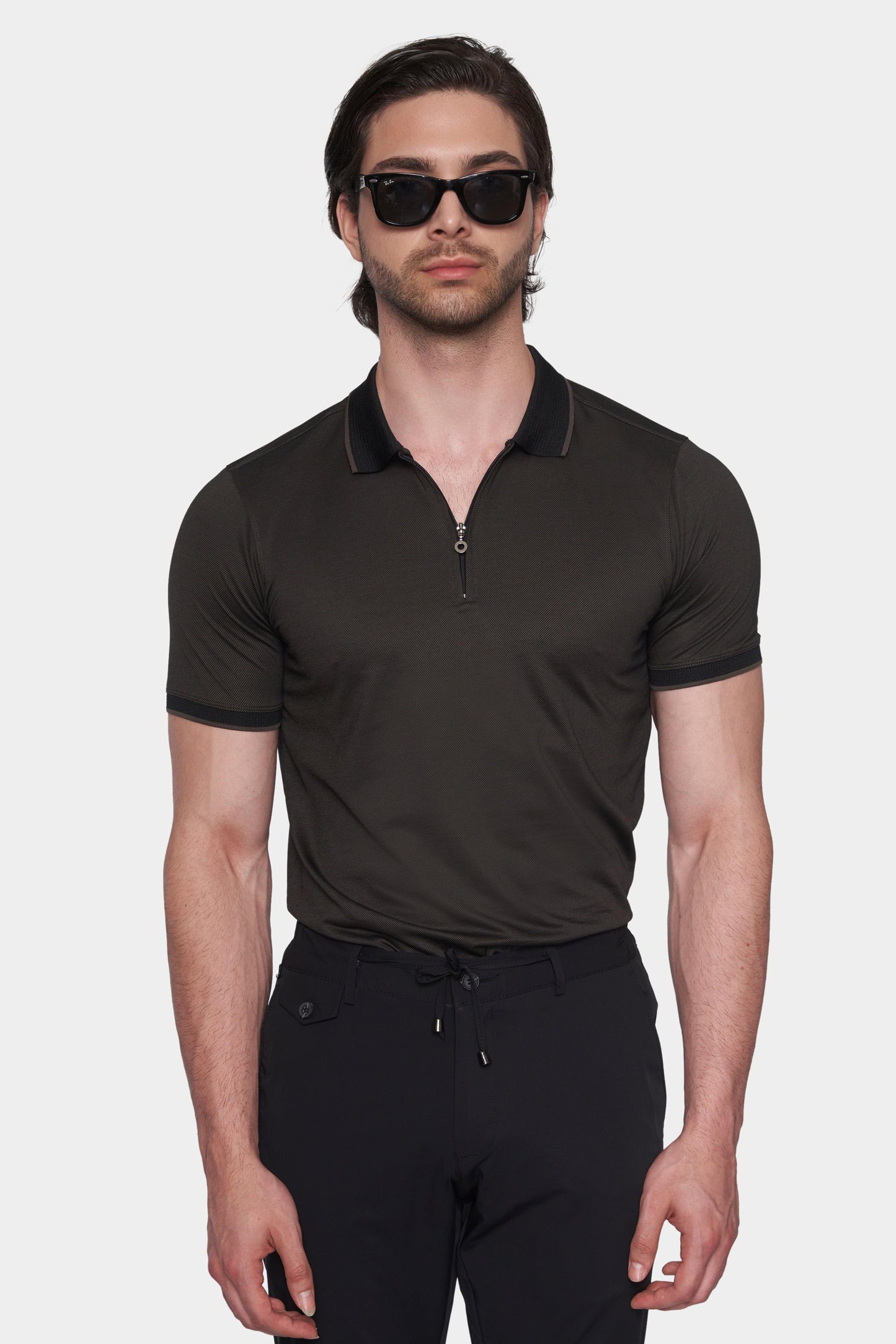 The Mercerized Cotton Polo (Charcoal) Bright Moons