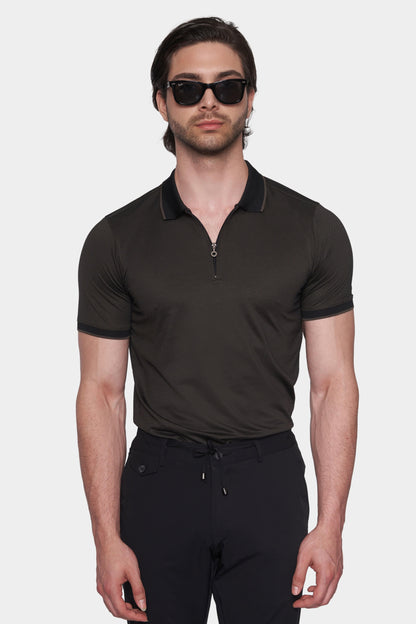 The Mercerized Cotton Polo (Charcoal) Bright Moons