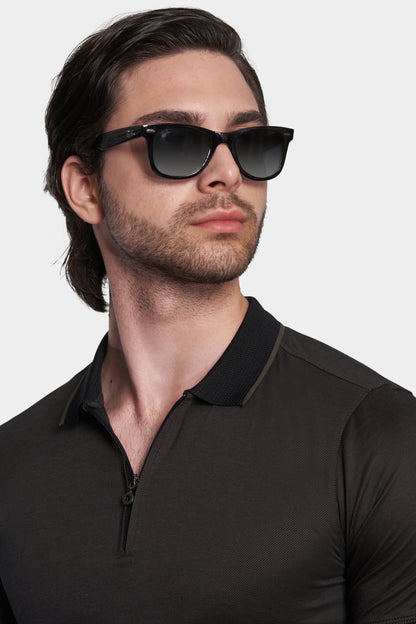 The Mercerized Cotton Polo (Charcoal) Bright Moons