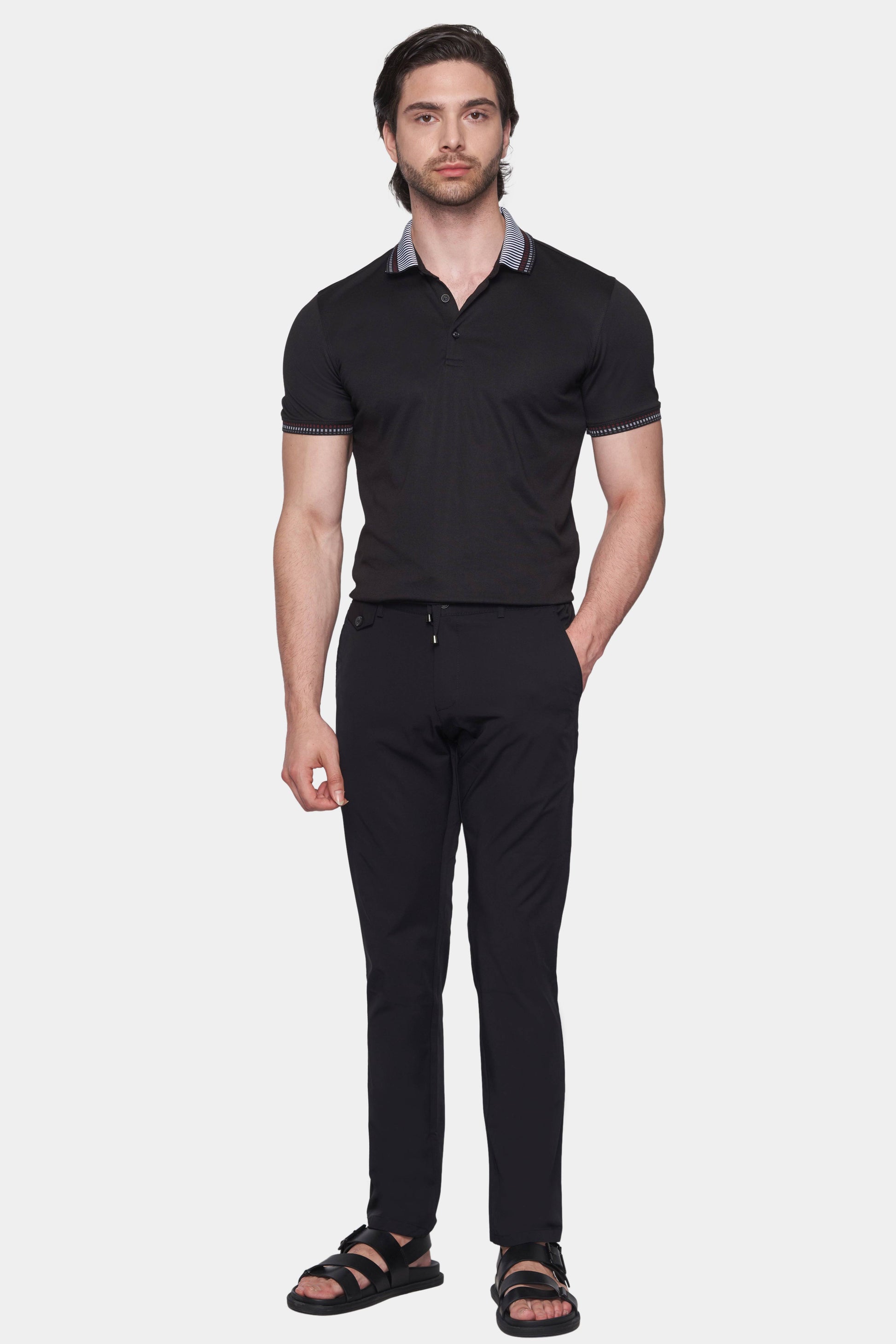 The Mercerized Cotton Polo (Crown Black) Bright Moons