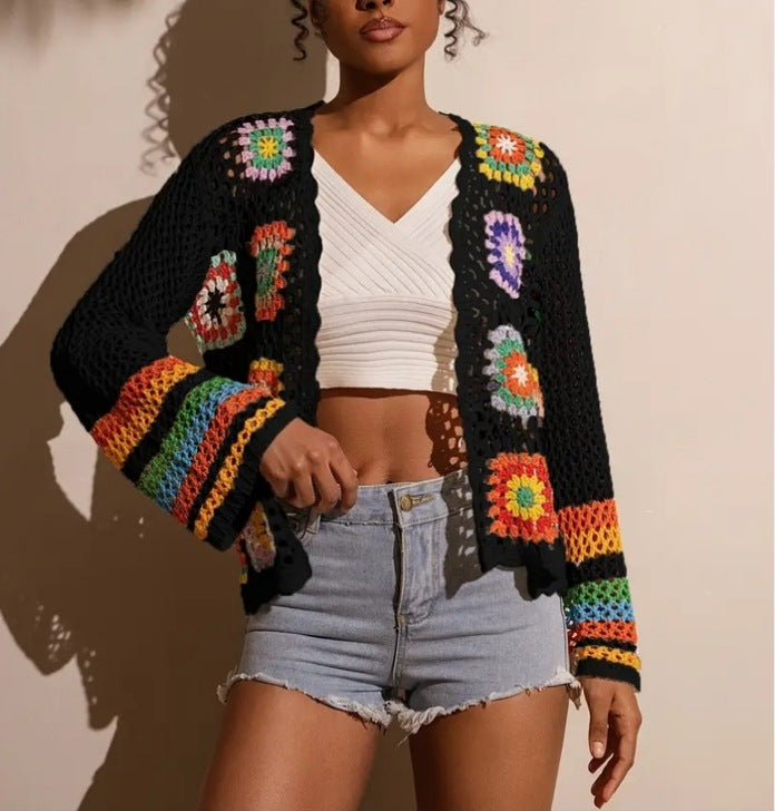 Hand-Crocheted Knitted Cardigan for Women FitiqueFit