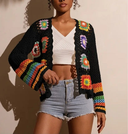 Hand-Crocheted Knitted Cardigan for Women FitiqueFit