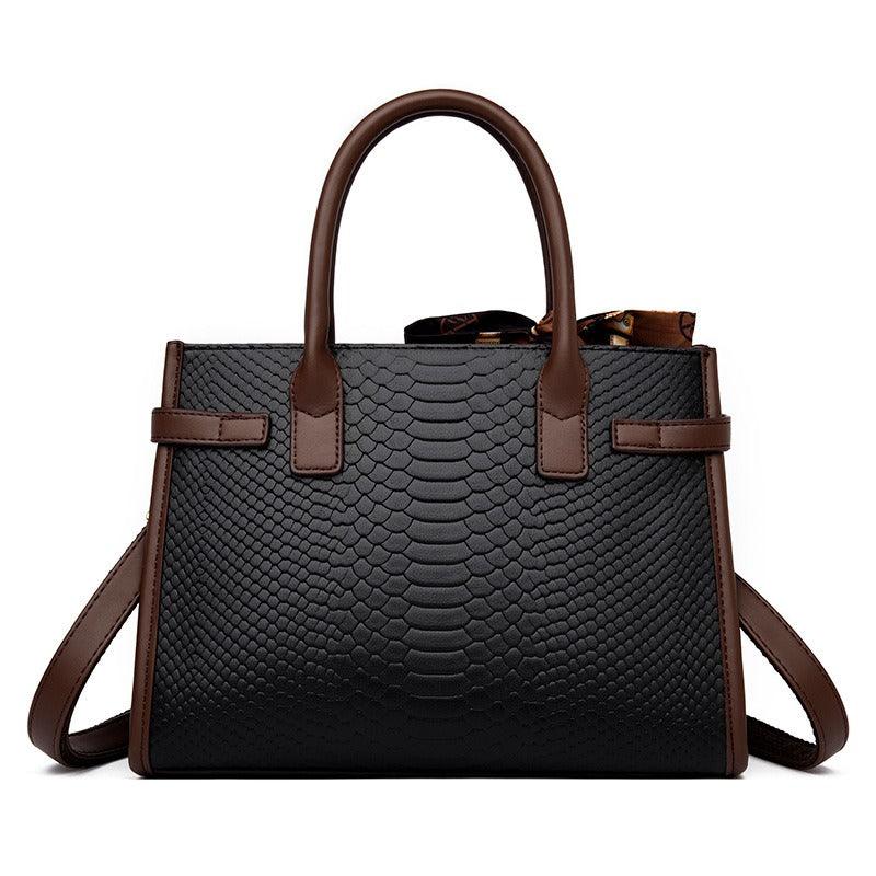 Serpent Luxe Snakeskin Handbag - Elegant Leather Commuter Bag for Stylish Women Country in My Heart