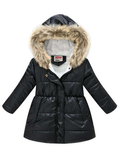New Winter Collection for Older Kids: Unisex Mid-Length Glossy Thickened Hooded Jacket NovaCart