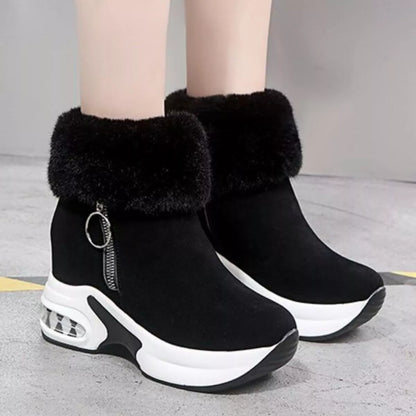 Fuzzy Side Zipper Platform Ankle Boots New Era Fashion LLc