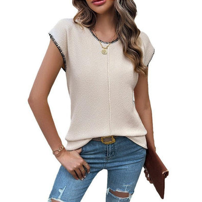 Chic Breeze Short Sleeved Sweater – Lightweight Summer Top for Trendy Women Country in My Heart