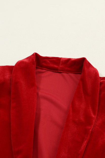 Velvet Open-Front Pocketed Cardigan Shop Style & More | Fresh Looks, Everyday Deals & Free Shipping