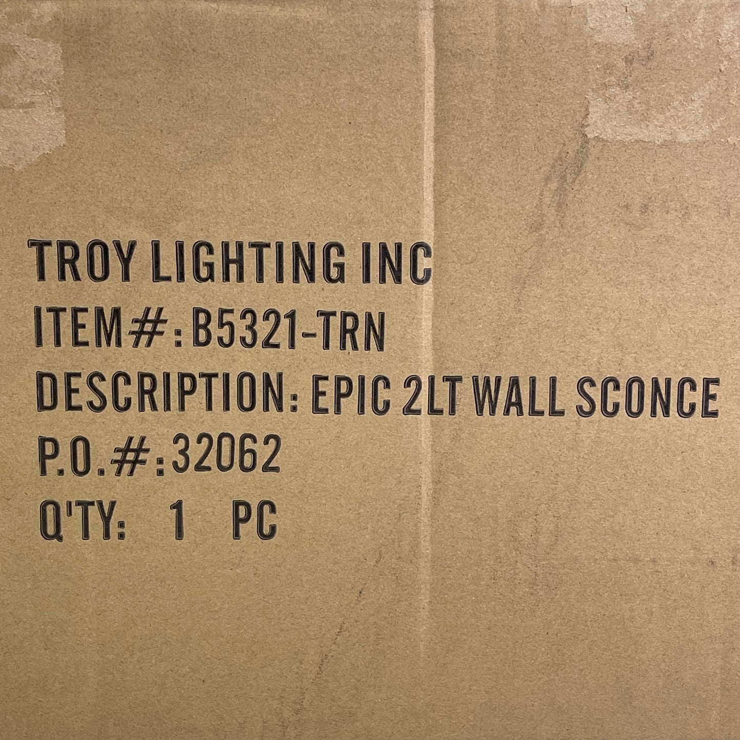 TROY LIGHTING Epic Two Light Wall Sconce 10" x 10" x 16"  Forged Iron B5321-TRN PayWut